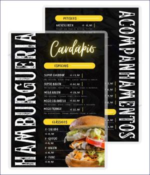 Cardápio plastificado A3 Couchê 170g 42x29,7 Frente e verso Plastificação 07  impressão a laser
