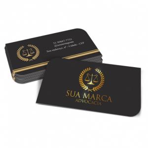 CARTÕES DE VISITA  HOT STAMPING Couchê 300g 9x5cm 4x4 cores LAMINAÇÃO FOSCA E FRENTE E VERSO COM VERNIZ LOCAL Corte Reto 